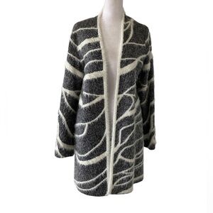 Alfani small open long cardigan black and white